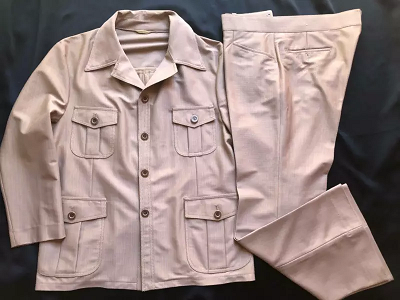 VINTAGE Safari Suit mens size L (see measurements).